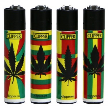 Clipper isqueiro - Folhas de ervas daninhas e rasta colorida