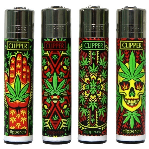 Clipper isqueiro - folhas e crânios