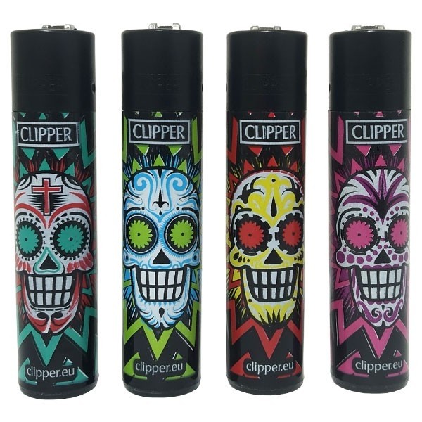 Clipper isqueiro - crânios coloridos