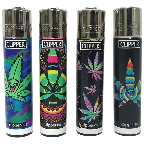Clipper isqueiro - folhas de maconha psicodélica