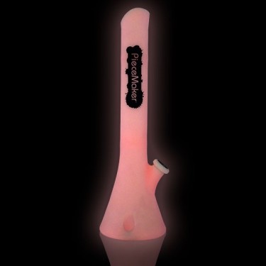 Bong de Silicone Kahuna rosa que brilha no escuro