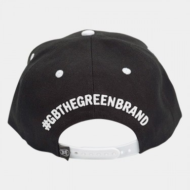 Boné plano GB The Green Brand preto atrás