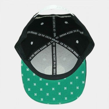 Boné plano GB The Green Brand preto por dentro
