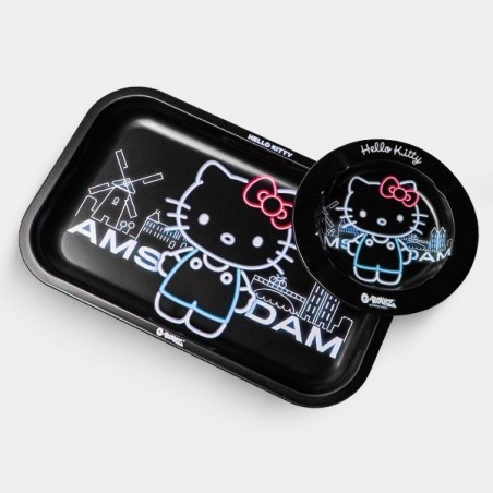 Kit Hello Kitty Neon Amsterdam Bandeja para Enrolar Média + Cinzeiro