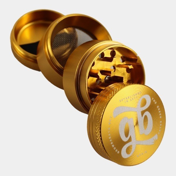 Grinder de alumínio GB 4 peças 40mm amarelo aberto