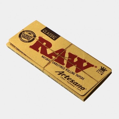 RAW King Size Artisan papel com bandeja - GB The Green Brand