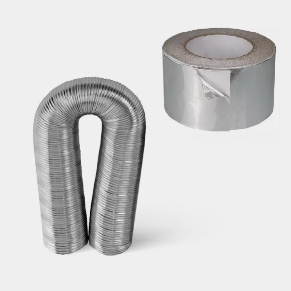 Tubo de Alumínio -  Fita Adesiva Brilho Metal Larga