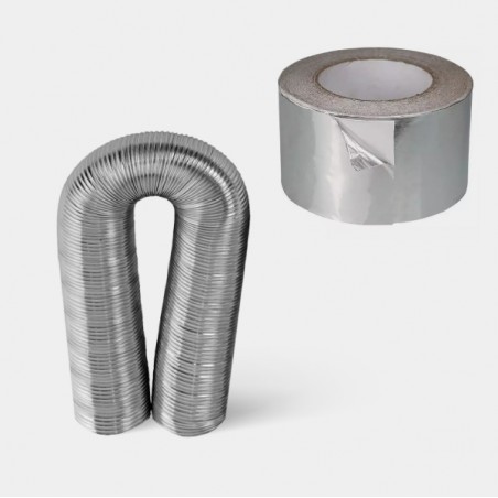 Tubo de Alumínio -  Fita Adesiva Brilho Metal Larga