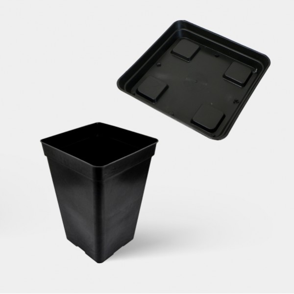 Vaso Quadrado 7 L - Prato para Vaso Quadrado de 5-7 L