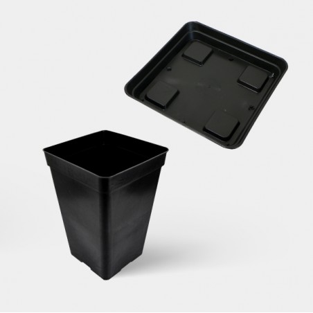 Vaso Quadrado 7 L - Prato para Vaso Quadrado de 5-7 L