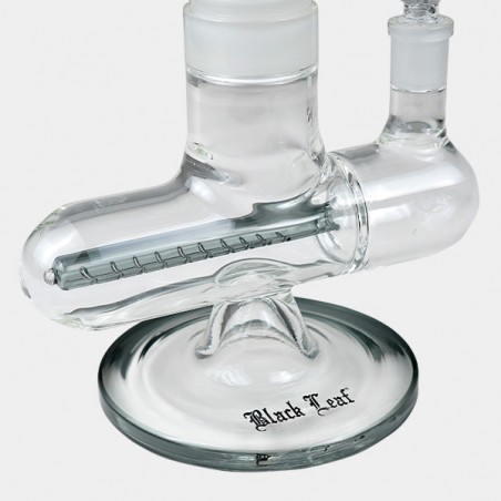 Bong de gel refrigerador com espiral + Inline Slit Black Leaf cinzento inline slit