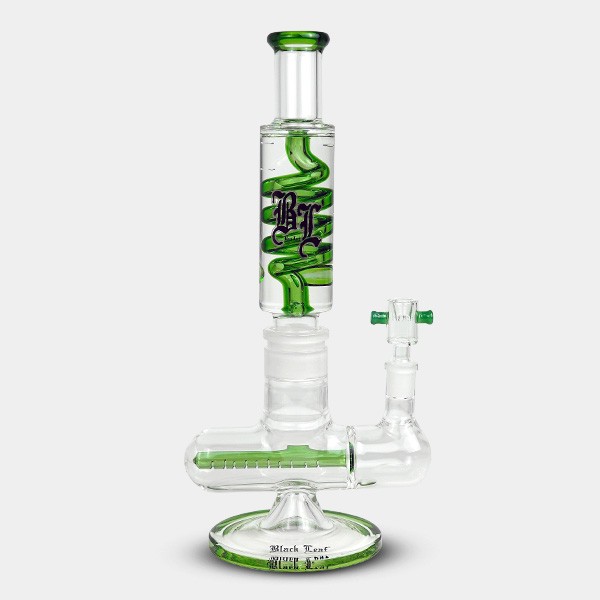 View Bong gel refrigerador com espiral + Inline Slit Black Leaf - GB The Green Brand