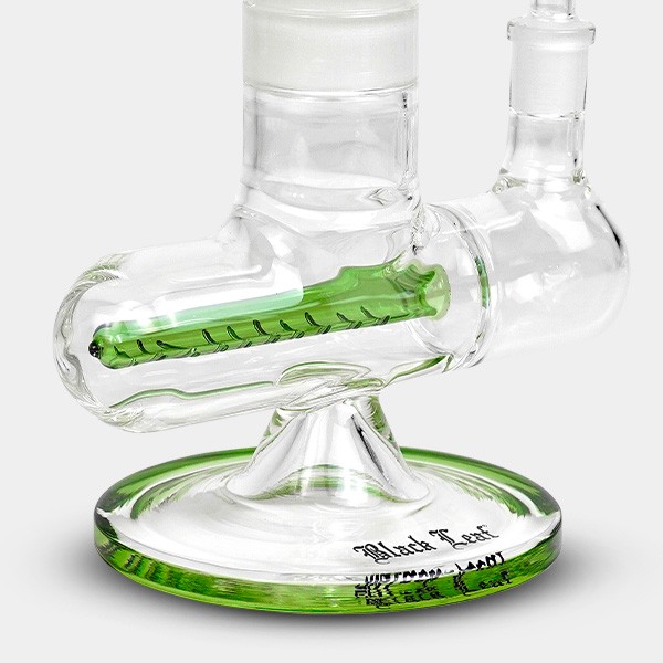 Bong gel refrigerador com espiral + Inline Slit Black Leaf
