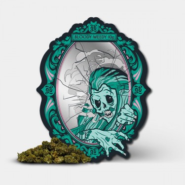 Flores CBD GB 'Bloody Weedy' Edição Limitada detalle bolsa