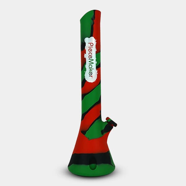 Bong de Silicone Kahuna verde e vermelho