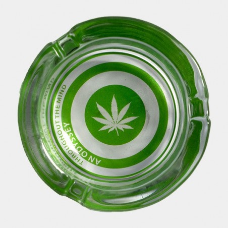 Cinzeiro de vidro desenhos marijuana - GB The Green Brand