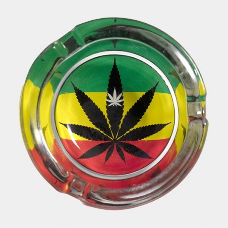 Cinzeiro de vidro desenhos marijuana - GB The Green Brand