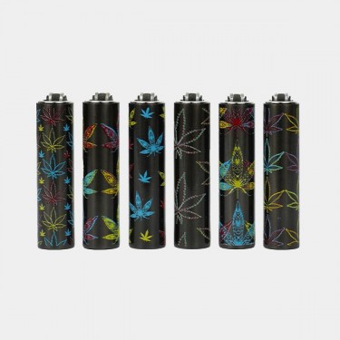 Clipper Mini capa de metal néon folhas