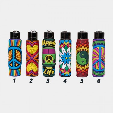 Mechero Clipper Hippie Passion 3 con Funda de Silicona