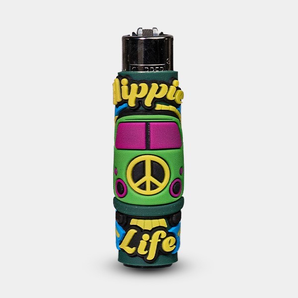Mechero Clipper Hippie Passion 3 con Funda de Silicona