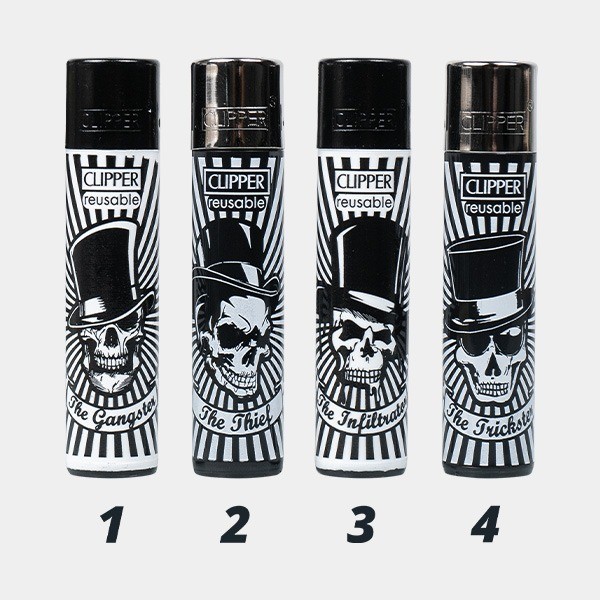 View Isqueiro Clipper Coleção Party Skulls - GB The Green Brand