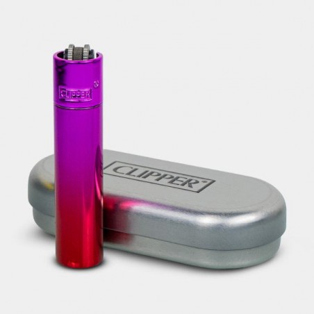 Isqueiro Clipper Metal Pink Gradient + Caixa