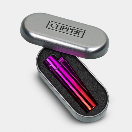 Isqueiro Clipper Metal Pink Gradient + Caixa