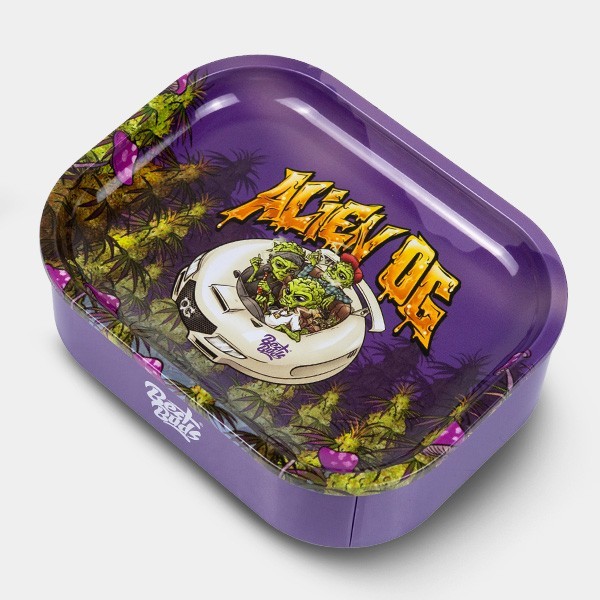Caixa de Metal com Bandeja para Enrolar 'Alien OG' - GB The Green Brand