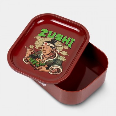 Caixa de Metal com Bandeja para Enrolar 'Zushi'- GB The Green Brand