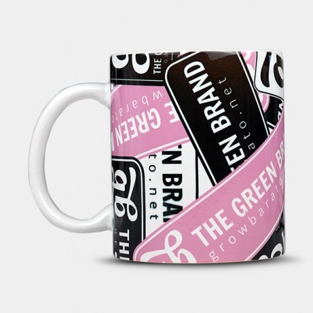 Copo de porcelana 350 ml com design de GB A marca verde