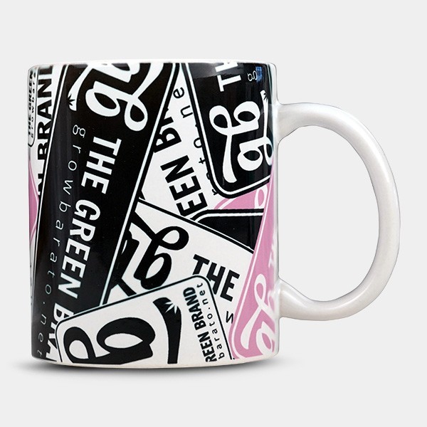Copo de porcelana 350 ml com design de GB A marca verde