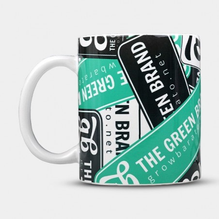 Copo de porcelana 350 ml com design de GB A marca verde