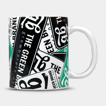 Copo de porcelana 350 ml com design de GB A marca verde