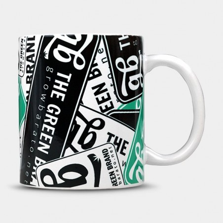 Copo de porcelana 350 ml com design de GB A marca verde