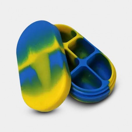 Estojos de silicone de 6 seções amarelo, azul e verde