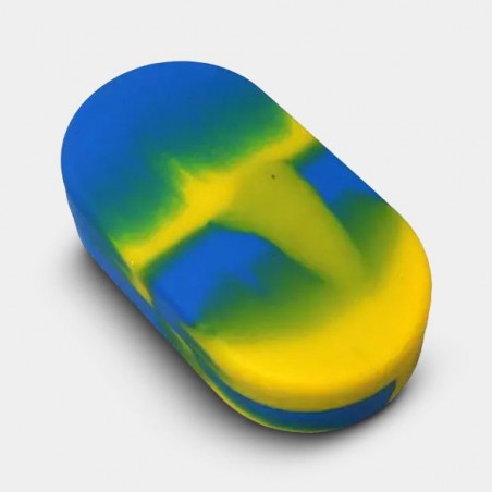 Estojos de silicone 6 seções amarelo, azul e verde