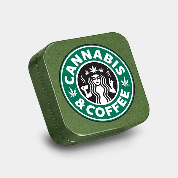 View Grinder de alumínio quadrado Cannabis Coffee