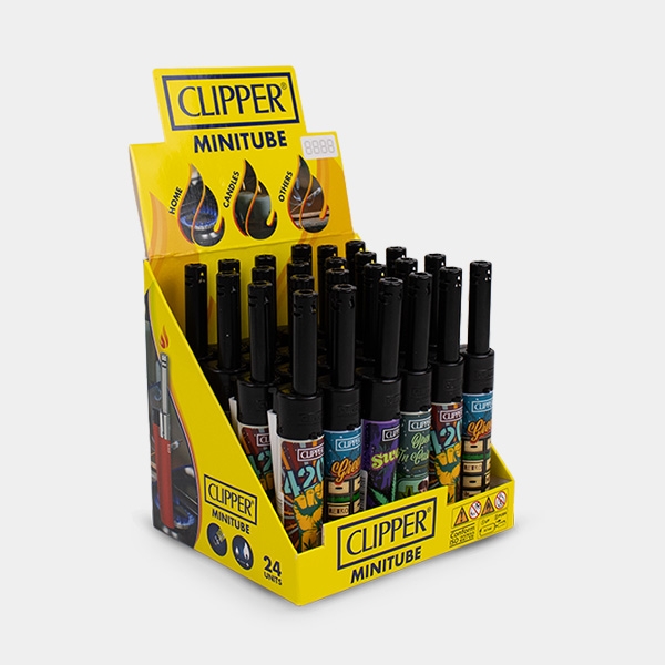 Isqueiro Clipper Minitube Retro Weed