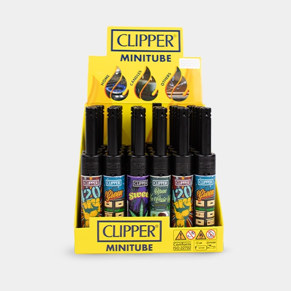 Isqueiro Clipper Minitube Retro Weed