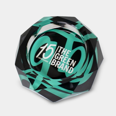 Cinzeiro de vidro com estojo de 15.º Aniversário GB
