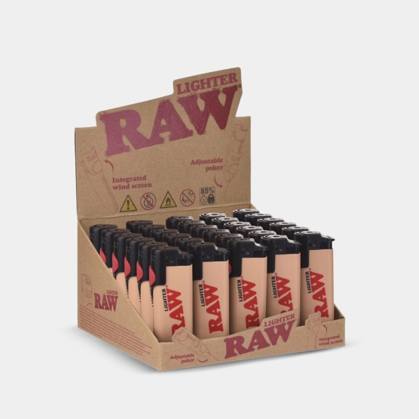 Expositor de 30 isqueiros Raw Phoenix 3 em 1, bege
