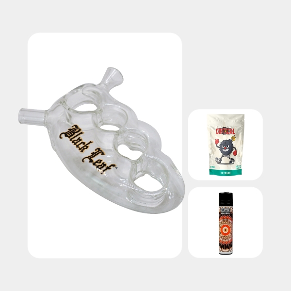 View Cachimbo Pura Black Leaf Knuckle Duster para Cannabis - GB The Green Brand