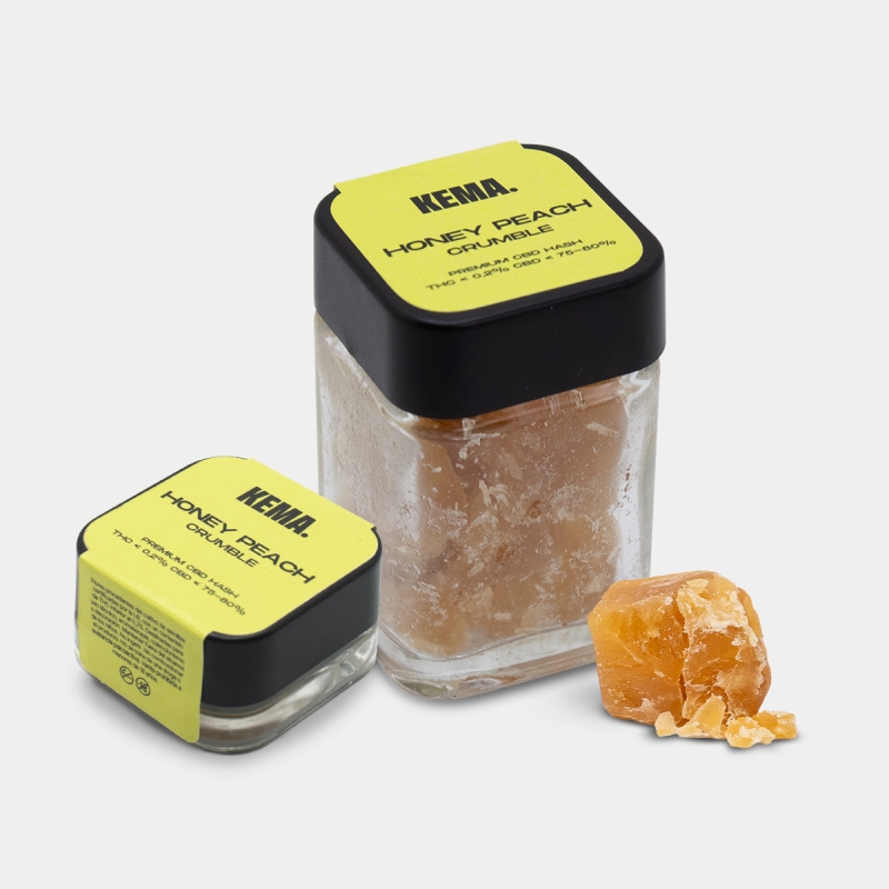 View Hash CBD Crumble 'Honey Peach' KEMA todos os formatos