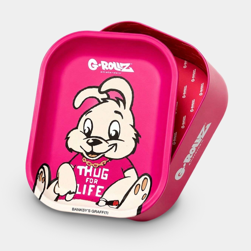View Caixa de metal com bandeja G-Rollz rosa | GB