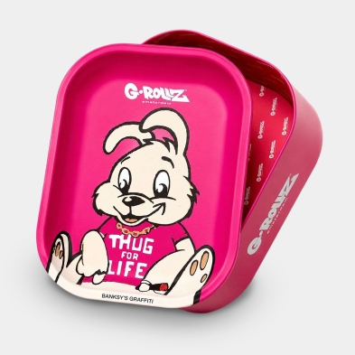 Caixa de metal com bandeja G-Rollz rosa | GB