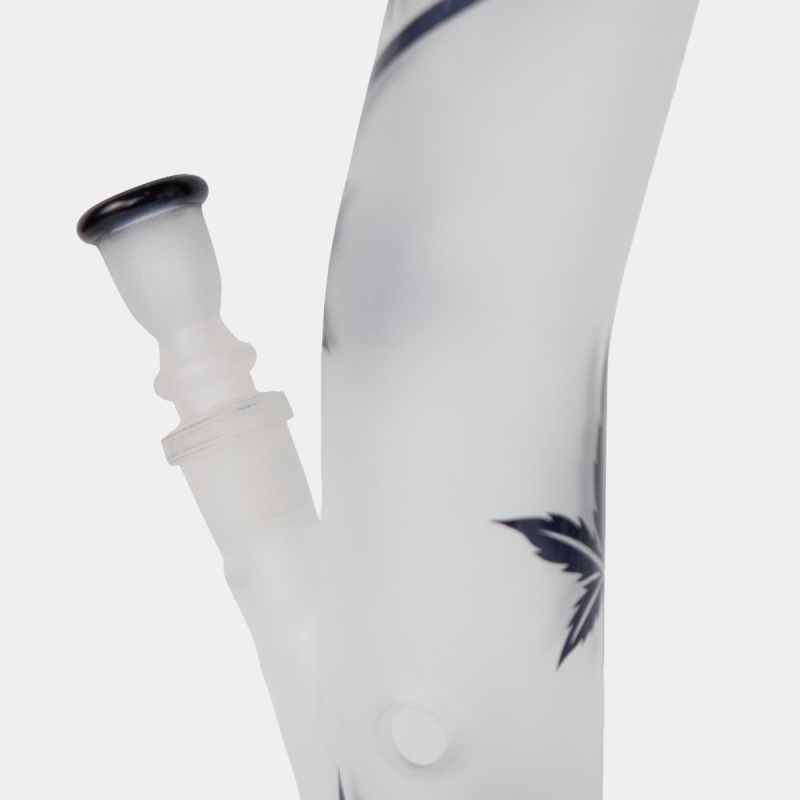 Corpo de Bong de Vidro Acetinado Folhas Azuis 42 cm