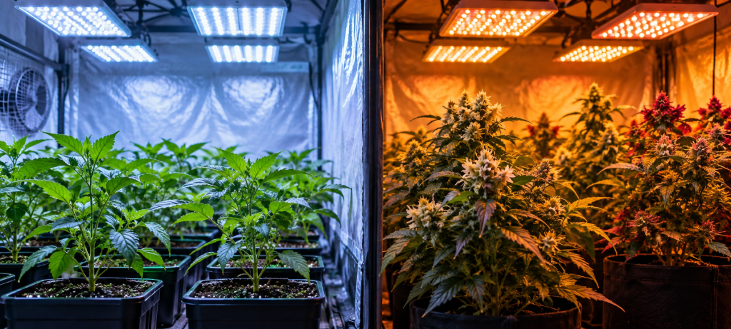 tipos de bombillas para cultivo interior: espectro de crecimiento y floración